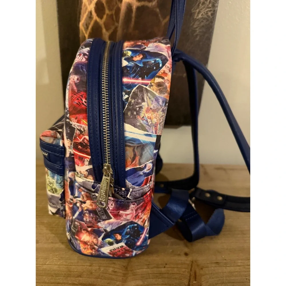 Loungefly Star Wars Original Trilogy Movie Poster Collage Mini Backpack Blue